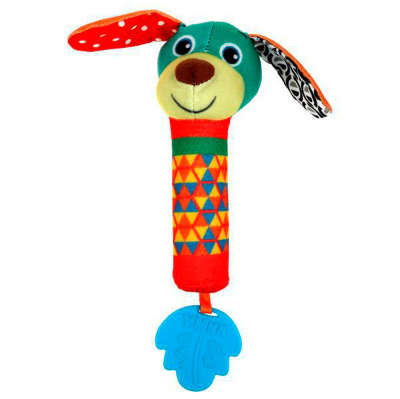 Текстильная погремушка прорезыватель-пищалка Собачка Умка UM-DG-23 1